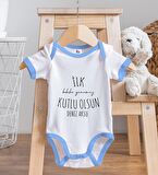 BK Kids Kişiye Özel Mavi Bebek Body Zıbın - Model 33
