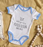 BK Kids Kişiye Özel Mavi Bebek Body Zıbın - Model 33