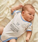 BK Kids Kişiye Özel Mavi Bebek Body Zıbın - Model 33