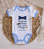 BK Kids Kişiye Özel Mavi Bebek Body Zıbın - Model 36