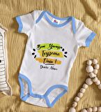 BK Kids Kişiye Özel Mavi Bebek Body Zıbın - Model 40