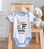 BK Kids Kişiye Özel Mavi Bebek Body Zıbın - Model 52