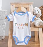 BK Kids Kişiye Özel Mavi Bebek Body Zıbın - Model 60
