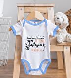 BK Kids Kişiye Özel Mavi Bebek Body Zıbın - Model 62