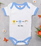 BK Kids Kişiye Özel Mavi Bebek Body Zıbın - Model 70