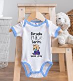 BK Kids Kişiye Özel Mavi Bebek Body Zıbın - Model 71
