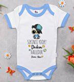 BK Kids Kişiye Özel Mavi Bebek Body Zıbın - Model 76