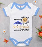 BK Kids Kişiye Özel Mavi Bebek Body Zıbın - Model 94
