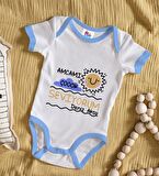BK Kids Kişiye Özel Mavi Bebek Body Zıbın - Model 94