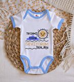 BK Kids Kişiye Özel Mavi Bebek Body Zıbın - Model 96