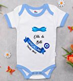BK Kids Kişiye Özel Mavi Bebek Body Zıbın - Model 97