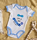 BK Kids Kişiye Özel Mavi Bebek Body Zıbın - Model 97