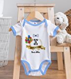 BK Kids Kişiye Özel Mavi Bebek Body Zıbın - Model 100
