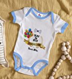 BK Kids Kişiye Özel Mavi Bebek Body Zıbın - Model 100