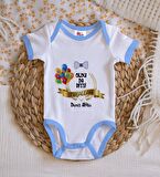 BK Kids Kişiye Özel Mavi Bebek Body Zıbın - Model 100