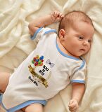 BK Kids Kişiye Özel Mavi Bebek Body Zıbın - Model 100