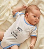 BK Kids Kişiye Özel Mavi Bebek Body Zıbın - Model 101