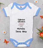 BK Kids Kişiye Özel Mavi Bebek Body Zıbın - Model 101