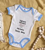 BK Kids Kişiye Özel Mavi Bebek Body Zıbın - Model 101