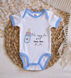 BK Kids Kişiye Özel Mavi Bebek Body Zıbın - Model 102