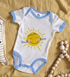 BK Kids Kişiye Özel Mavi Bebek Body Zıbın - Model 106