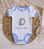 BK Kids Kişiye Özel Mavi Bebek Body Zıbın - Model 111