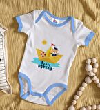 BK Kids Kişiye Özel Mavi Bebek Body Zıbın - Model 114