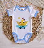 BK Kids Kişiye Özel Mavi Bebek Body Zıbın - Model 114