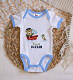 BK Kids Kişiye Özel Mavi Bebek Body Zıbın - Model 115