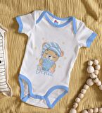 BK Kids Kişiye Özel Mavi Bebek Body Zıbın - Model 120