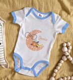 BK Kids Kişiye Özel Mavi Bebek Body Zıbın - Model 121