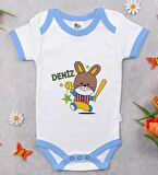 BK Kids Kişiye Özel Mavi Bebek Body Zıbın - Model 125