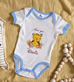 BK Kids Kişiye Özel Mavi Bebek Body Zıbın - Model 128