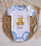 BK Kids Kişiye Özel Mavi Bebek Body Zıbın - Model 128