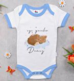 BK Kids Kişiye Özel Mavi Bebek Body Zıbın - Model 129