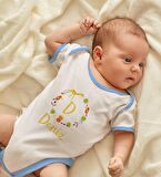 BK Kids Kişiye Özel Mavi Bebek Body Zıbın - Model 132