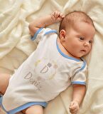 BK Kids Kişiye Özel Mavi Bebek Body Zıbın - Model 133
