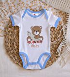 BK Kids Kişiye Özel Mavi Bebek Body Zıbın - Model 136