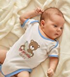 BK Kids Kişiye Özel Mavi Bebek Body Zıbın - Model 136