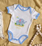 BK Kids Kişiye Özel Mavi Bebek Body Zıbın - Model 151