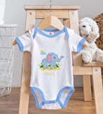 BK Kids Kişiye Özel Mavi Bebek Body Zıbın - Model 151