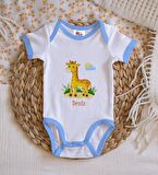 BK Kids Kişiye Özel Mavi Bebek Body Zıbın - Model 152