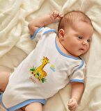BK Kids Kişiye Özel Mavi Bebek Body Zıbın - Model 152