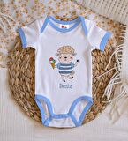 BK Kids Kişiye Özel Mavi Bebek Body Zıbın - Model 154