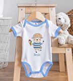 BK Kids Kişiye Özel Mavi Bebek Body Zıbın - Model 154