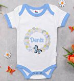 BK Kids Kişiye Özel Mavi Bebek Body Zıbın - Model 161