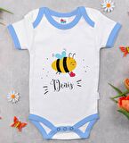 BK Kids Kişiye Özel Mavi Bebek Body Zıbın - Model 165