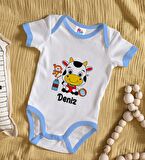 BK Kids Kişiye Özel Mavi Bebek Body Zıbın - Model 167