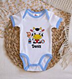 BK Kids Kişiye Özel Mavi Bebek Body Zıbın - Model 167