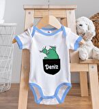 BK Kids Kişiye Özel Mavi Bebek Body Zıbın - Model 172